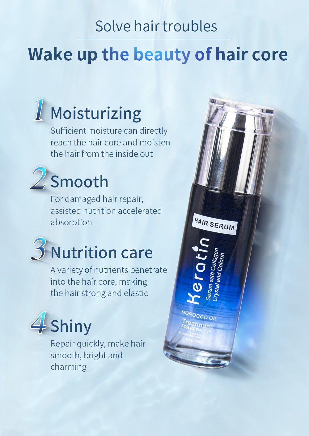 Keratin Hair Serum with Collagen & Morocco Oil