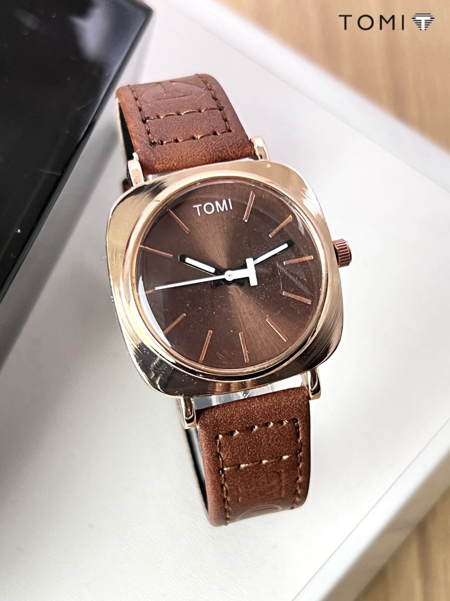 TOMI Original Leather Strap Watch