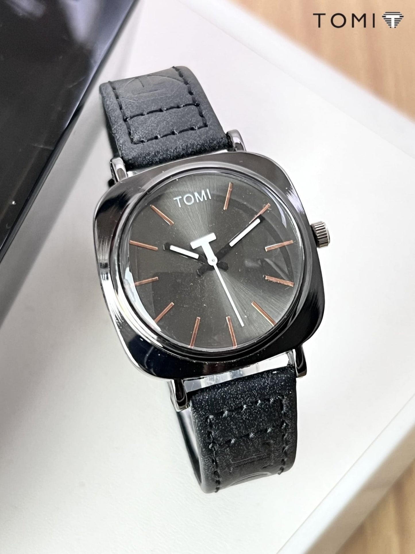 TOMI Original Leather Strap Watch