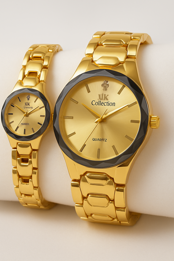 Gold Couple Watch Set