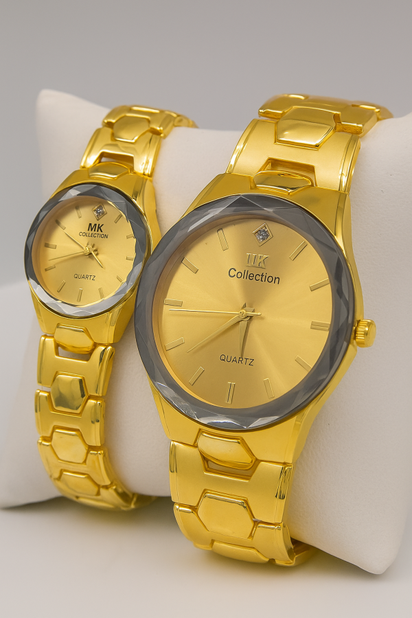 Gold Couple Watch Set